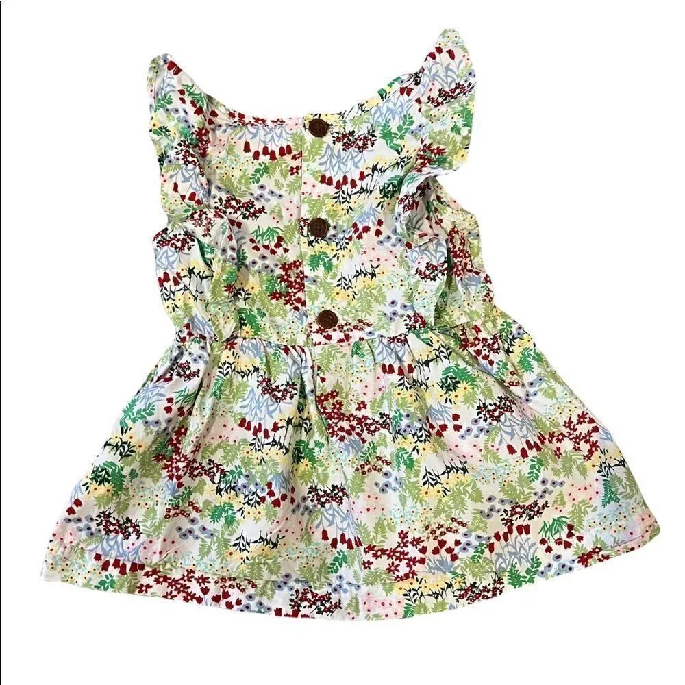 Hanna Andersson Floral Ruffle Top Dress sz 100 - Picture 2 of 7